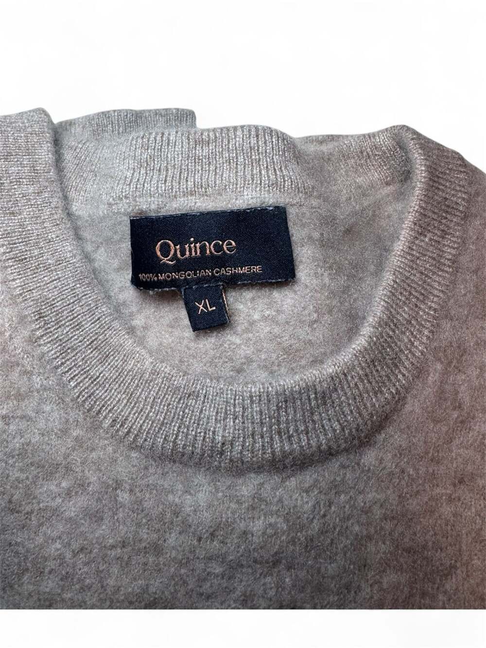 Quince 100% Mongolian Cashmere Crewneck Sweater Women’s XL Tan - Picture 7 of 7